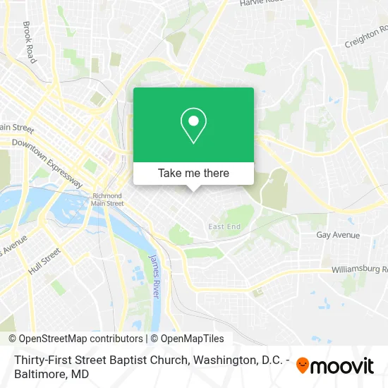 Thirty-First Street Baptist Church map