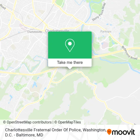 Charlottesville Fraternal Order Of Police map