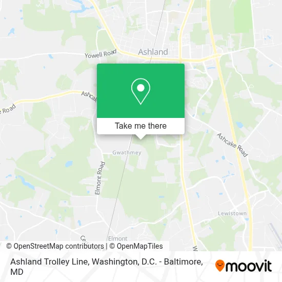 Ashland Trolley Line map