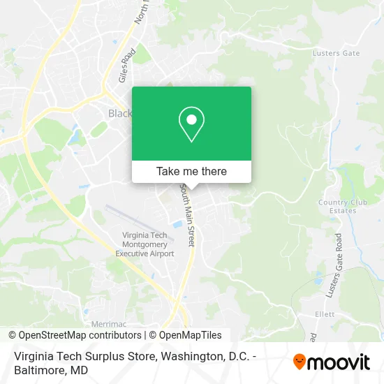 Virginia Tech Surplus Store map
