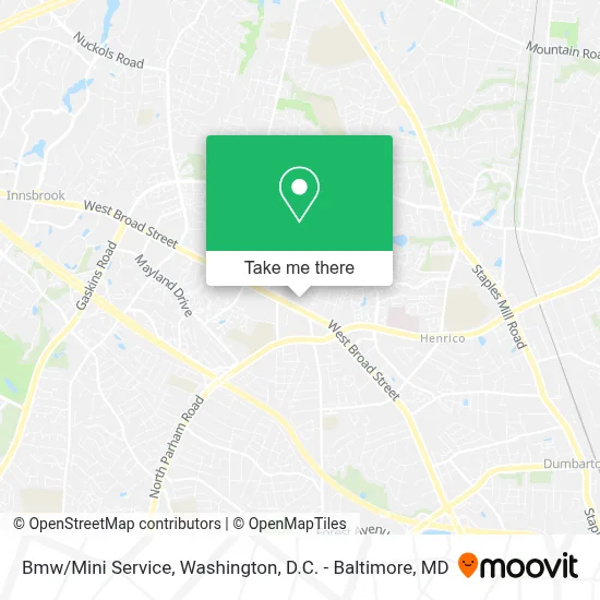 Bmw/Mini Service map