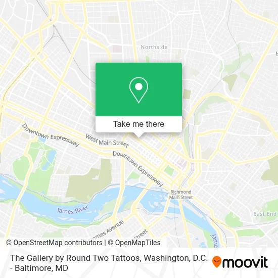 The Gallery by Round Two Tattoos map