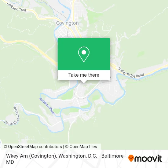 Wkey-Am (Covington) map