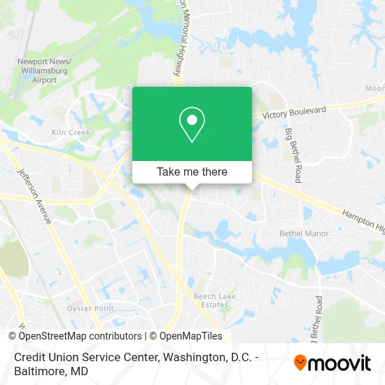 Credit Union Service Center map