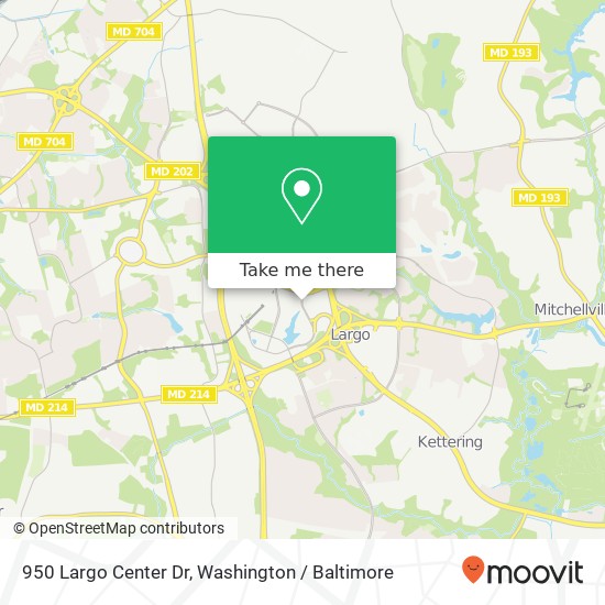 Mapa de 950 Largo Center Dr, Upper Marlboro (GLENARDEN), MD 20774