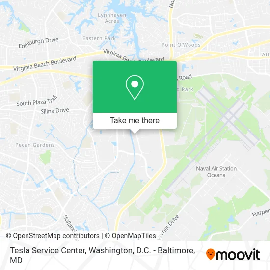 Tesla Service Center map