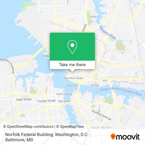 Norfolk Federal Building map