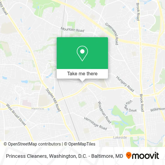 Princess Cleaners map