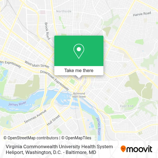 Virginia Commonwealth University Health System Heliport map