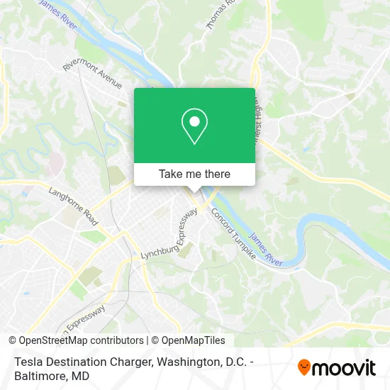 Tesla Destination Charger map
