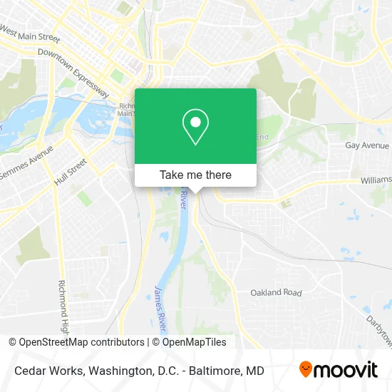 Cedar Works map
