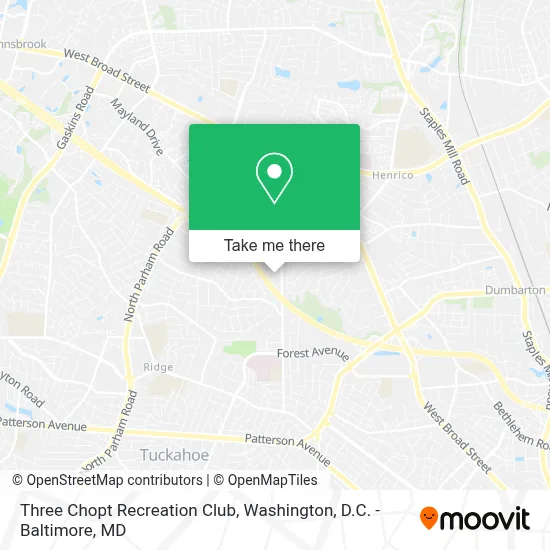 Three Chopt Recreation Club map