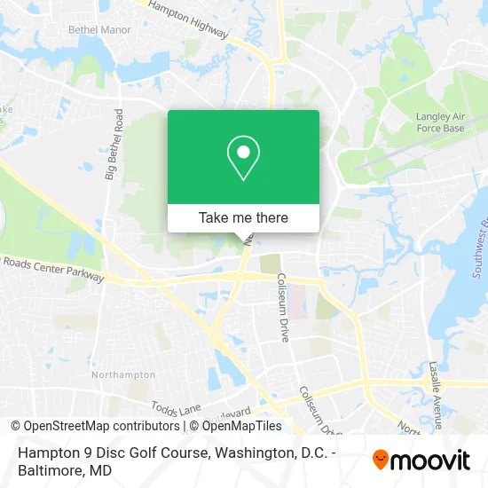 Hampton 9 Disc Golf Course map