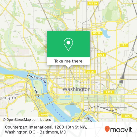 Counterpart International, 1200 18th St NW map