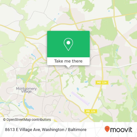 Mapa de 8613 E Village Ave, Montgomery Village, MD 20886