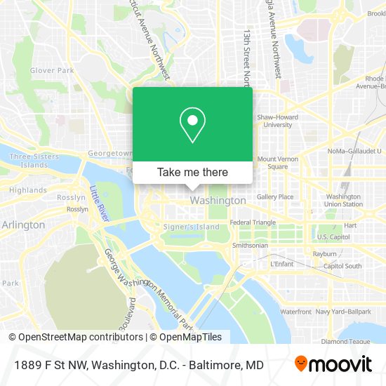 Mapa de 1889 F St NW