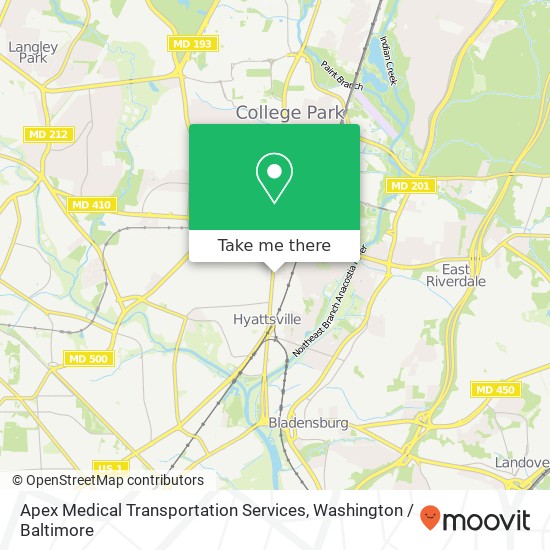 Mapa de Apex Medical Transportation Services, 5811 Baltimore Ave