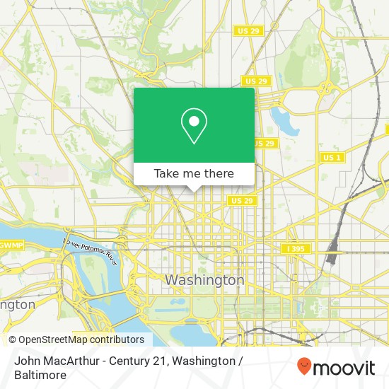 John MacArthur - Century 21, 1701 Q St NW map