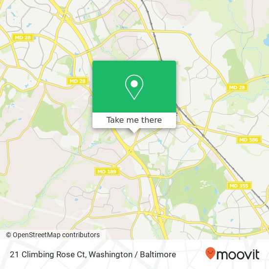 Mapa de 21 Climbing Rose Ct, Rockville, MD 20850