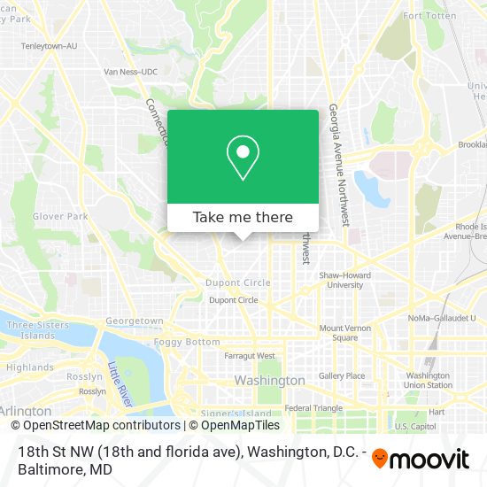 18th St NW (18th and florida ave) map