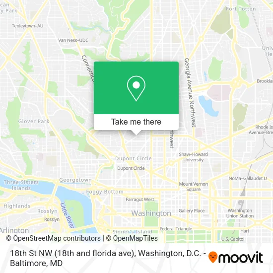 18th St NW (18th and florida ave) map