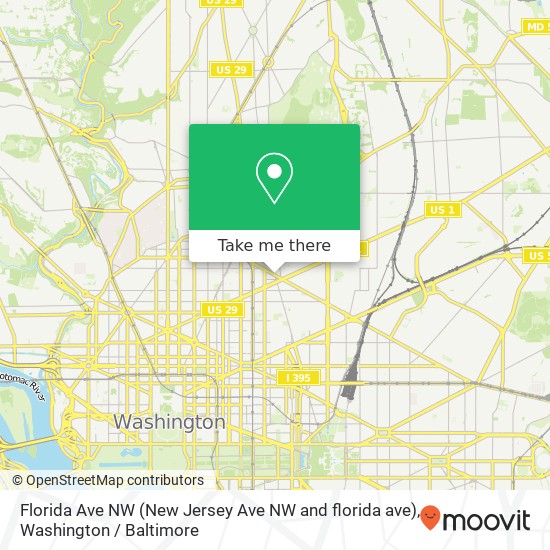 Mapa de Florida Ave NW (New Jersey Ave NW and florida ave), Washington, DC 20001