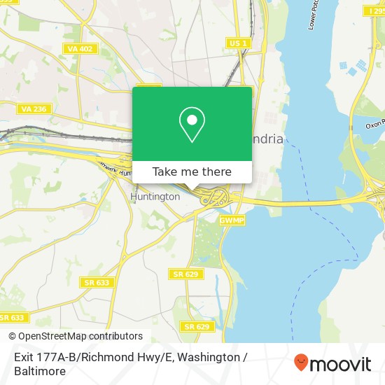 Mapa de Exit 177A-B/Richmond Hwy/E