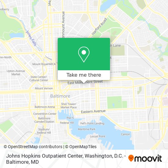 Mapa de Johns Hopkins Outpatient Center