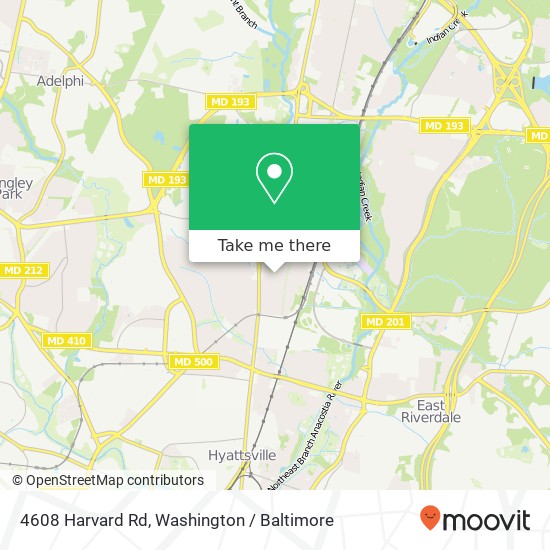 Mapa de 4608 Harvard Rd, College Park, MD 20740
