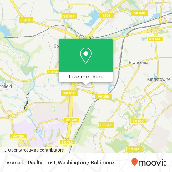 Mapa de Vornado Realty Trust, 6500 Springfield Mall