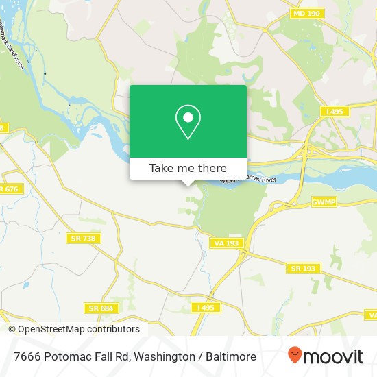 Mapa de 7666 Potomac Fall Rd, McLean, VA 22102