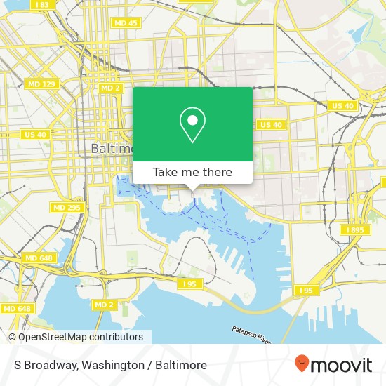 Mapa de S Broadway, Baltimore, MD 21231