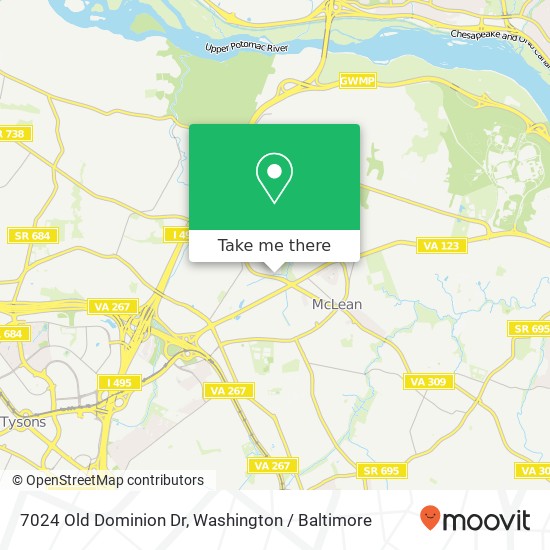 7024 Old Dominion Dr, McLean (MC LEAN), VA 22101 map