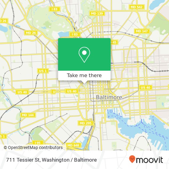 Mapa de 711 Tessier St, Baltimore, MD 21201