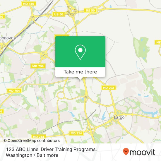 Mapa de 123 ABC Linnel Driver Training Programs, 1811 Brightseat Rd