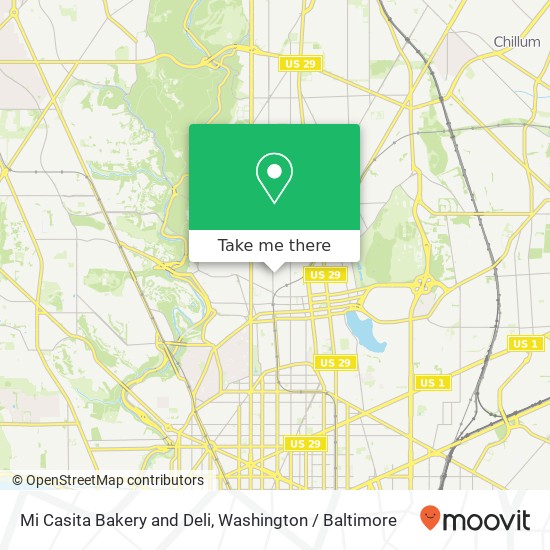 Mapa de Mi Casita Bakery and Deli, 3429 14th St NW