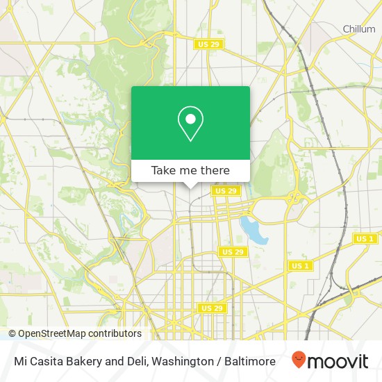 Mi Casita Bakery and Deli, 3429 14th St NW map