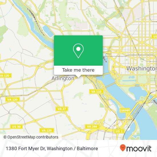 Mapa de 1380 Fort Myer Dr, Arlington, VA 22209