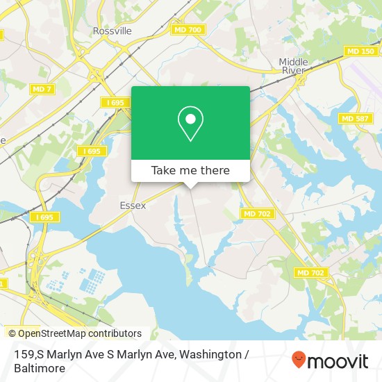 Mapa de 159,S Marlyn Ave S Marlyn Ave, Essex, MD 21221