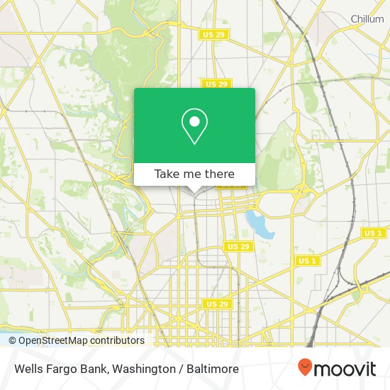 Mapa de Wells Fargo Bank, 3325 14th St NW