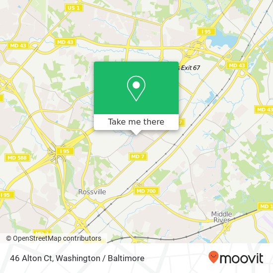 Mapa de 46 Alton Ct, Rosedale, MD 21237