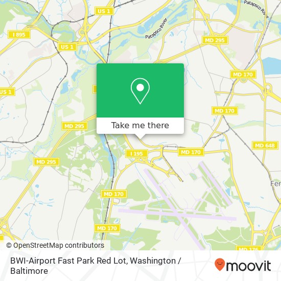 Mapa de BWI-Airport Fast Park Red Lot, 786 Elkridge Landing Rd