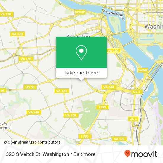 Mapa de 323 S Veitch St, Arlington, VA 22204