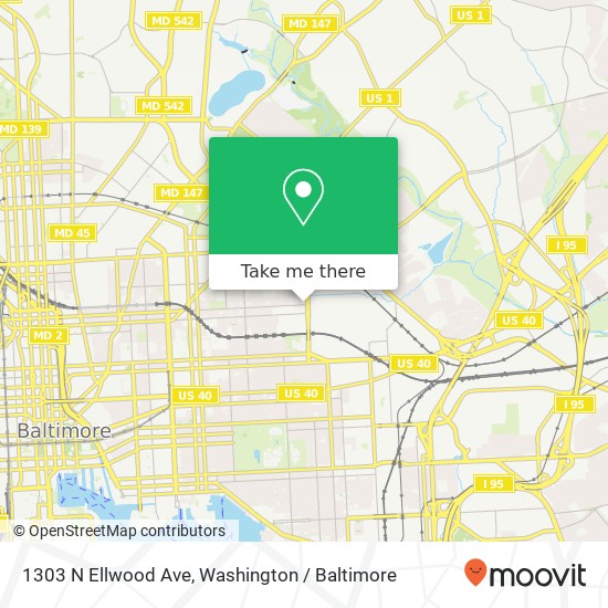 1303 N Ellwood Ave, Baltimore, MD 21213 map