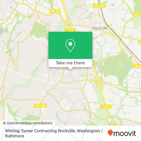 Whiting Turner Contracting Rockville map