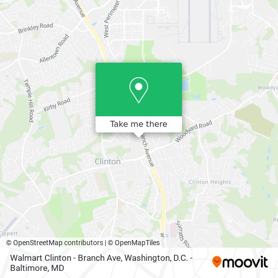 Walmart Clinton - Branch Ave map
