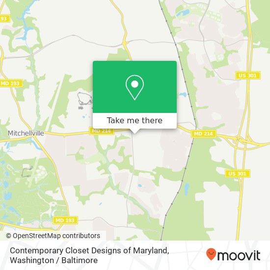 Contemporary Closet Designs of Maryland, 68 Church Rd map
