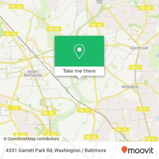 Mapa de 4351 Garrett Park Rd, Silver Spring, MD 20906