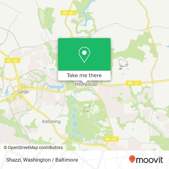 Mapa de Shazzi, Bowie, MD 20721