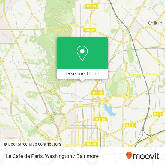 Le Cafe de Paris, 3703 14th St NW map
